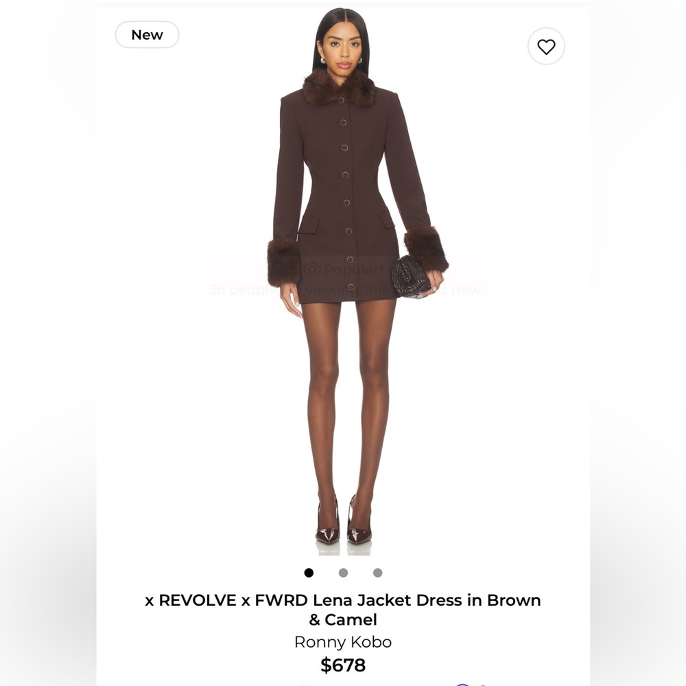 Ronny Kobo Brown Jacket Dress